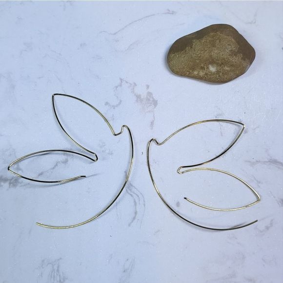 Handmade gold plated earrings butterfly large - Picture 1 of 4